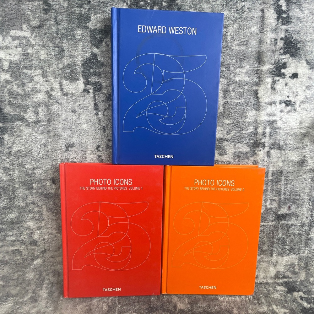 Taschen Photo Icons 25 Lot of 3 - Photo Icons Vol 1 & 2 + Edward Weston Good
